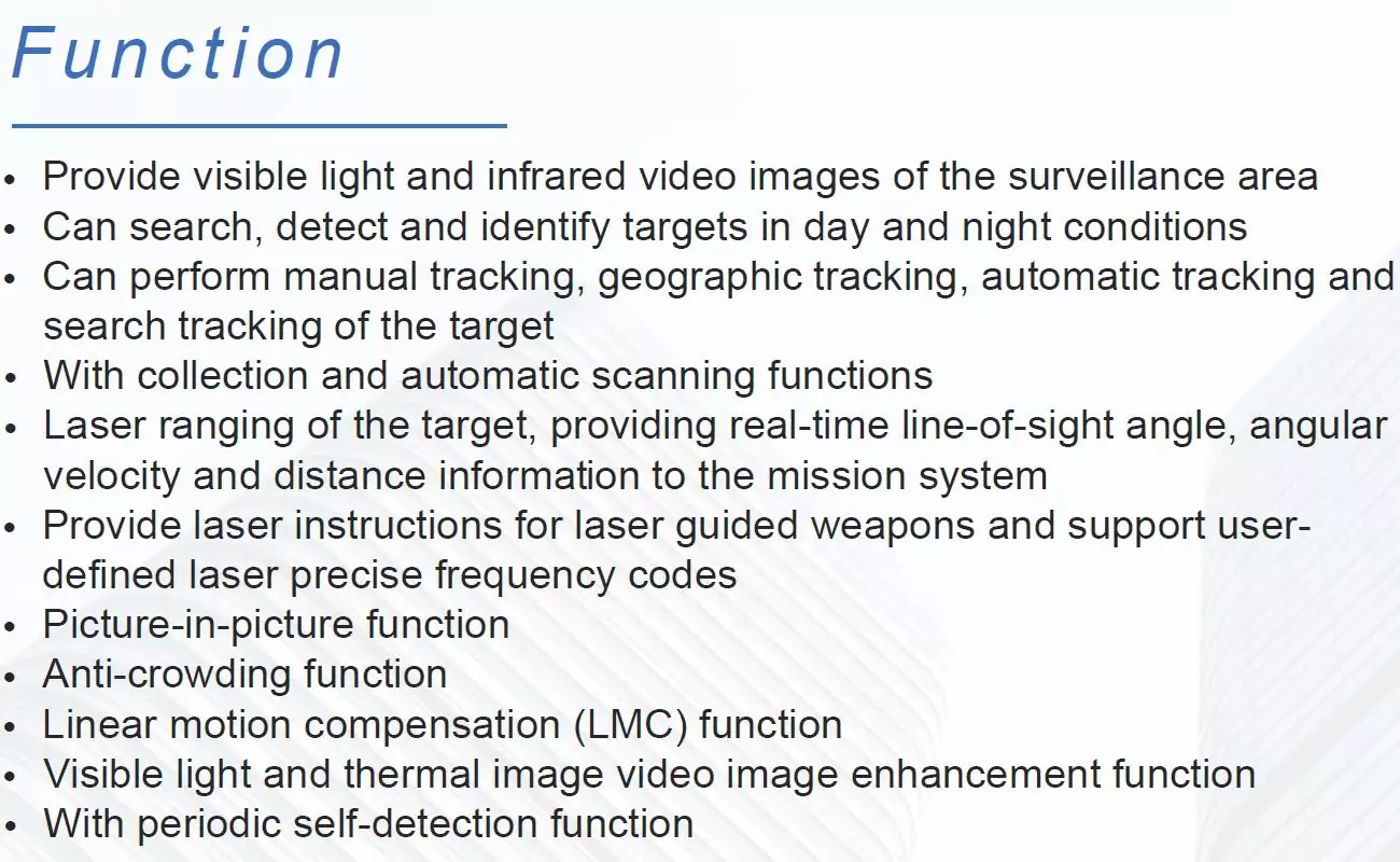 BDU Camera EO/IR/LRF HF-21 Laser Instruction Mid-wave Infrared Military Pod 3 HF 304 details 4