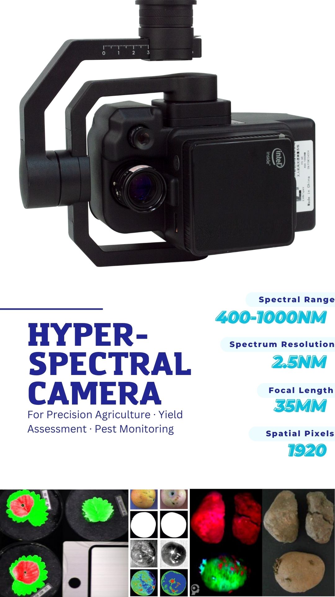 hyperspectral camera, Hyperspectral imaging, Spatial resolution, Precision agriculture,Environmental monitoring,Remote sensing