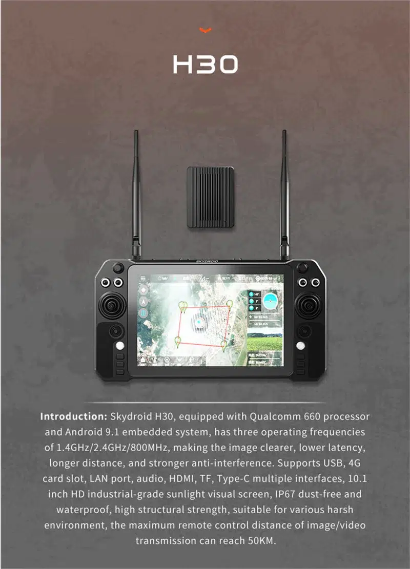 Skydroid H30 Drone Remote Controller 16 Channel 50km Videolink Datalink 2 16 channel, H30, remote controller, remote control, videolink, datalink, image transmitter, video transmitter