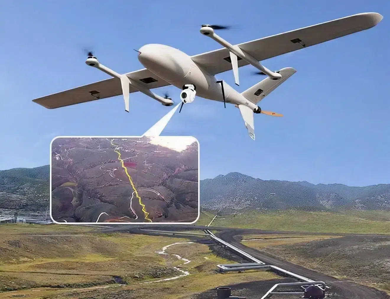 VTOL in oil & gas pipeline inspection, border patrol UAS